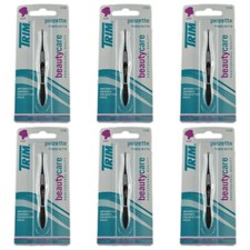 Pack of 6 New Trim Tweezers with Square Tip Eye Care Implements