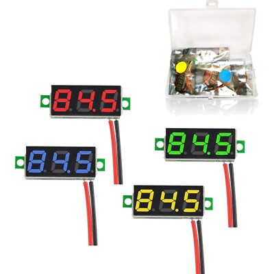 4er Set Mini Digital Voltmeter DC 2.4-30V mit LED-Anzeige und Verpolungsschutz