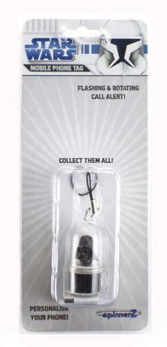 Téléphone portable Star Wars Dark Vador Spinnerz DEL étiquette charme noir à collectionner neuf - Photo 2 sur 2