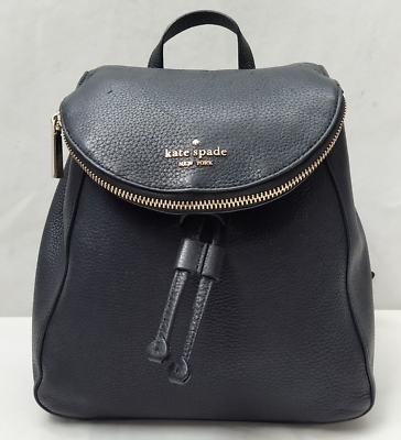 kate spade Black Pebbled Leather Drawstring Backpack AUTHENTIC KATE SPADE LARGE PEBBLED LEATHER drawstring  main image 3