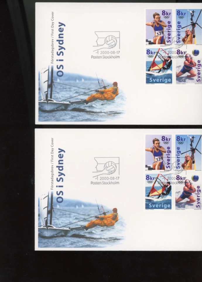 ШВЕЦИЯ 2000 Олимпийских игр Сидней, Австралия марки обложки и лист (bb10 - Изображение 2 из 4