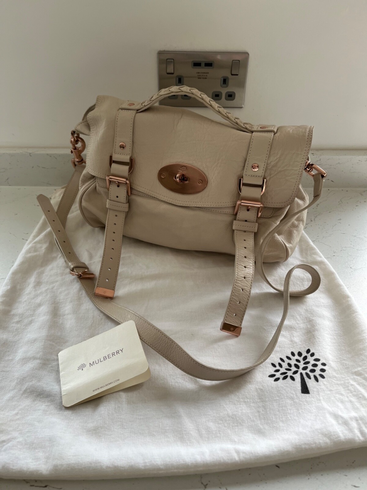 Mulberry Bag Alexa Satchel Ivory And Rose Gold Authentic