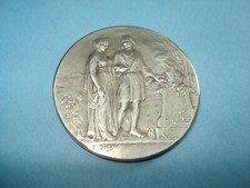 Médaille de Mariage Argent Signée E. Dropsy – Fidélité  Bonheur