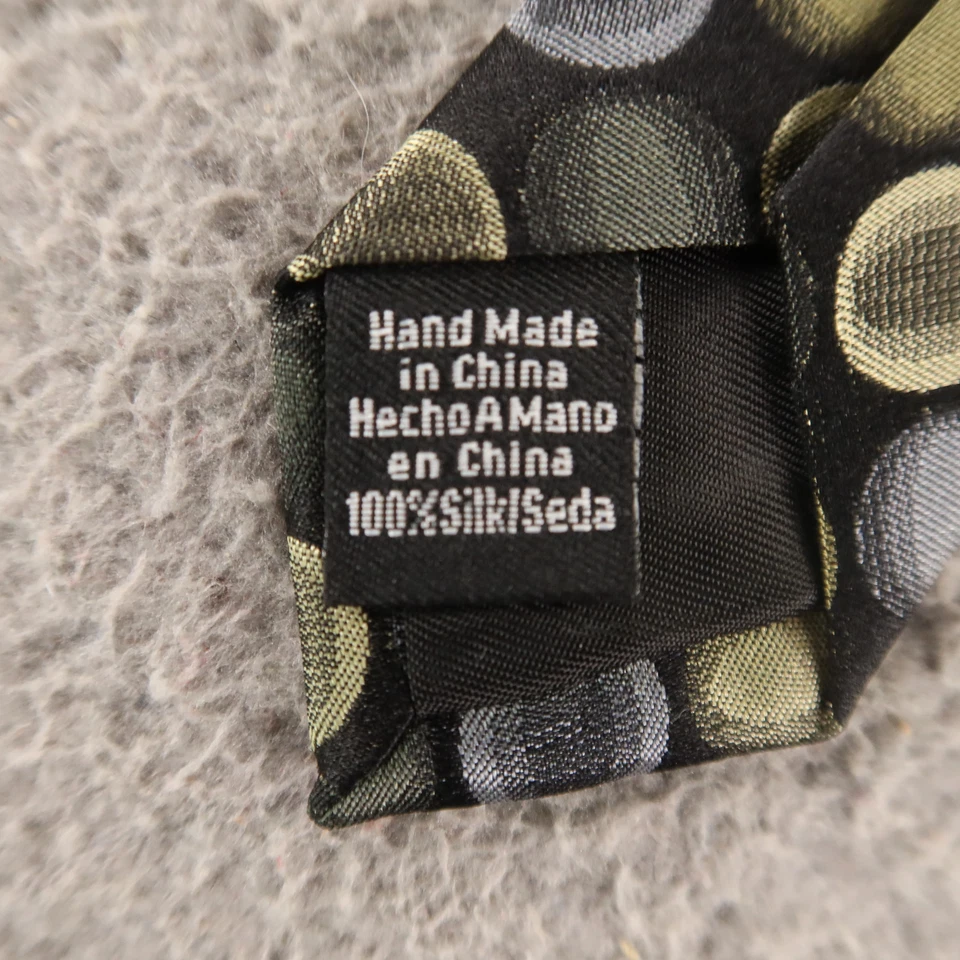 Corbata Alfani lunares negros 100 % seda 3,5" Foto 4 de 4