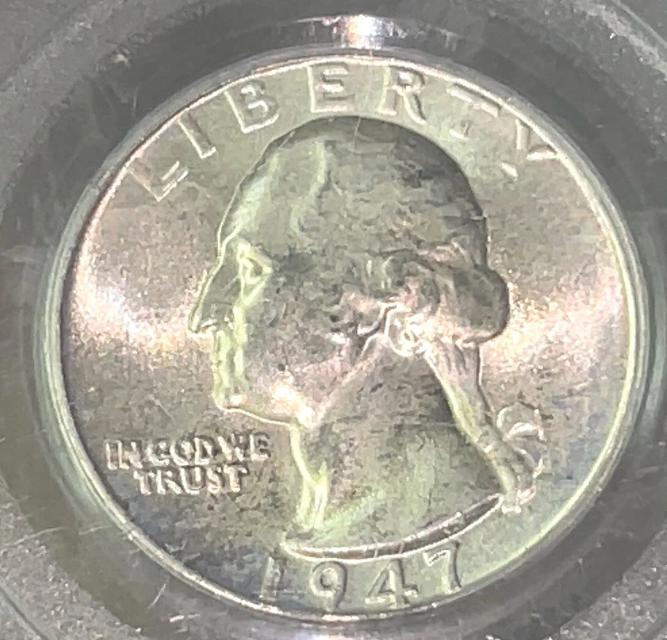 1947-D US Mint Washington Silver 25¢ Brilliant Unc PCGS MS65 Details Extra Sharp - Image 2 of 4