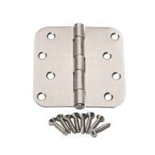 12 PCS Satin Nickel Steel Door Hinge 61974 4" 5/8 Radius Corner SN