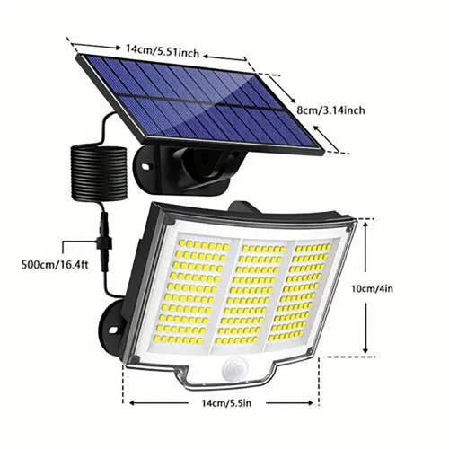 LED Solar Power PIR Motion Sensor Wall Light Outdoor Garden Security Flood Lamp - Picture 9 of 10