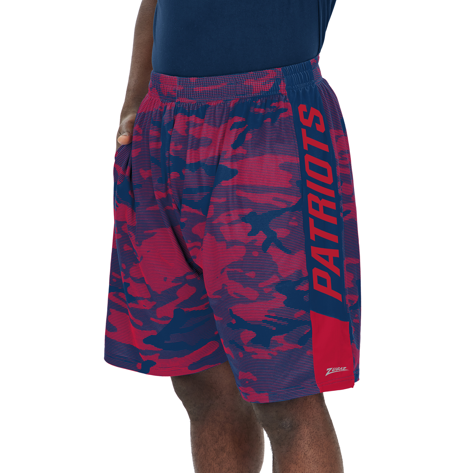 Легкие шорты Zubaz Mens NFL New England Patriots с камуфляжными линиями