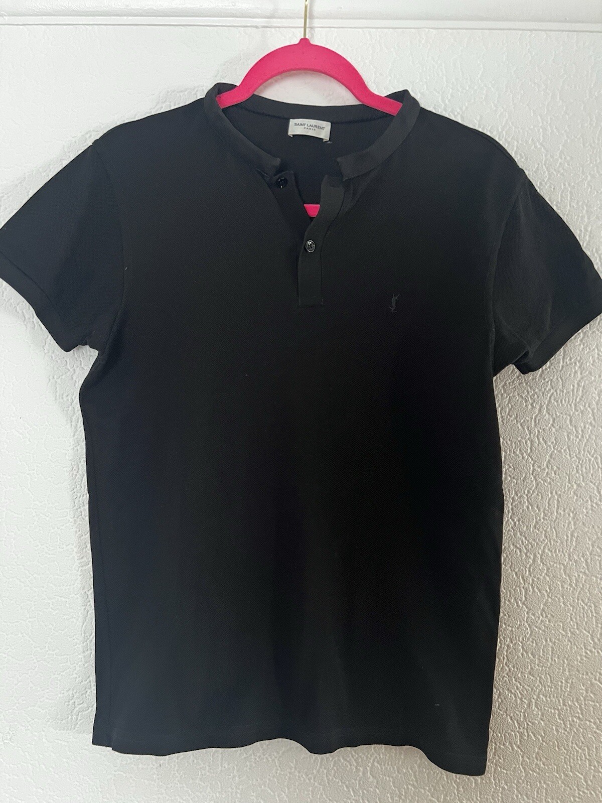 SAINT LAURENT POLO UOMO NERA SENZA COLLETTO TAGLIA S