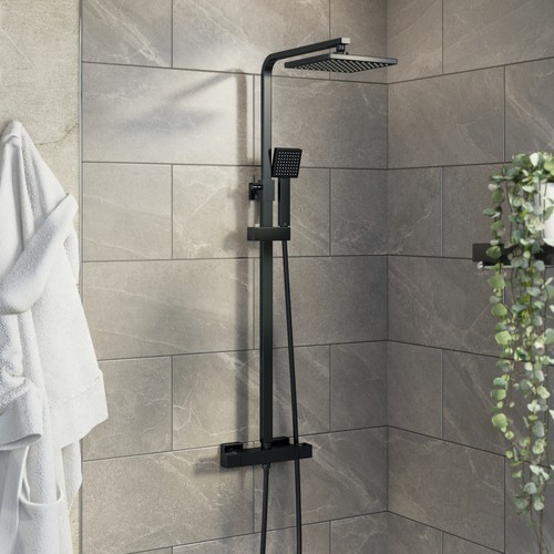 Complete Bathroom Suite Black LH Shower Bath Screen Basin Vanity Toilet 1700 - Picture 4 of 17