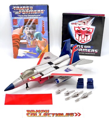 Near MINT Pre-Rub 1984 Transformers G1 Decepticon STARSCREAM 100% COMPLETE 