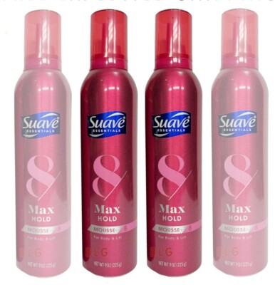 SUAVE Max MOUSSE Long Lasting Hold Unscented Hairspray Mousse Hair Conditioner