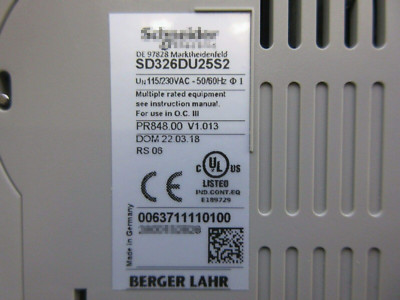 1PC New Berger Lahr SD326DU25S2 Servo Drive Expedited Shipping