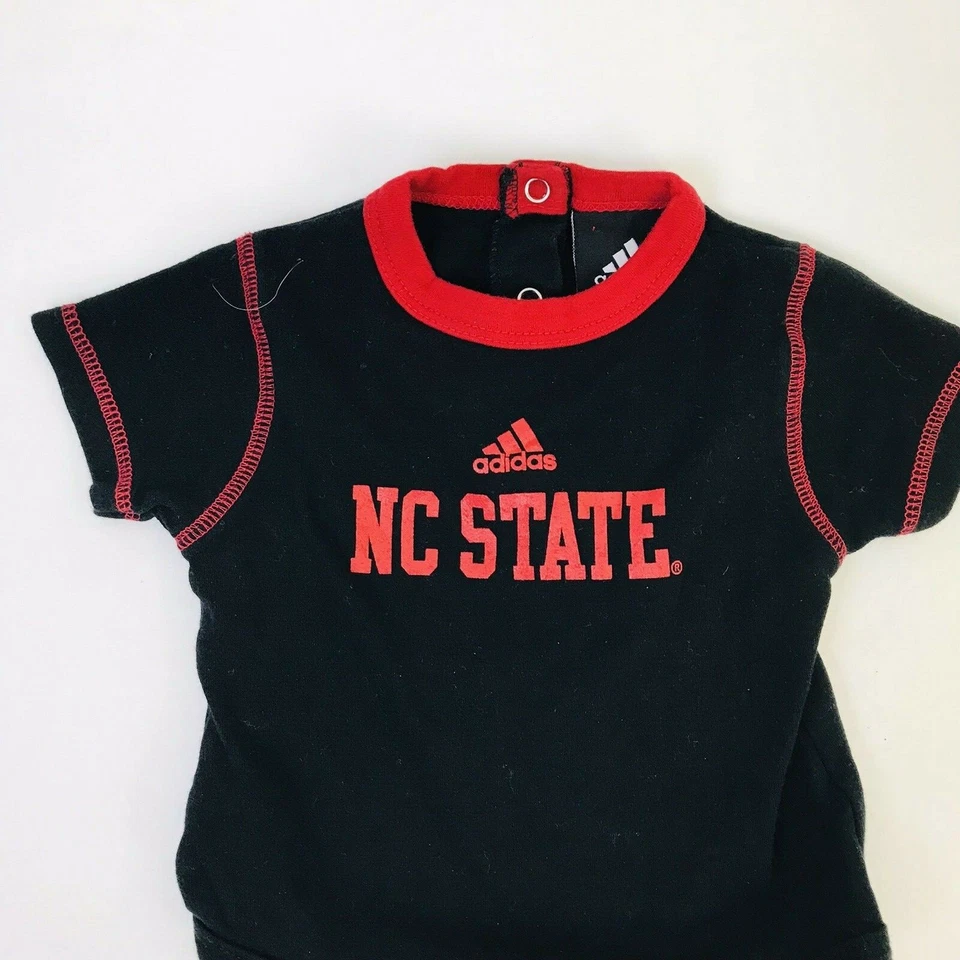N C State Baby One Piece adidas Infant 6-9 Months Black Red College Knit Outfit - Image 2 of 4