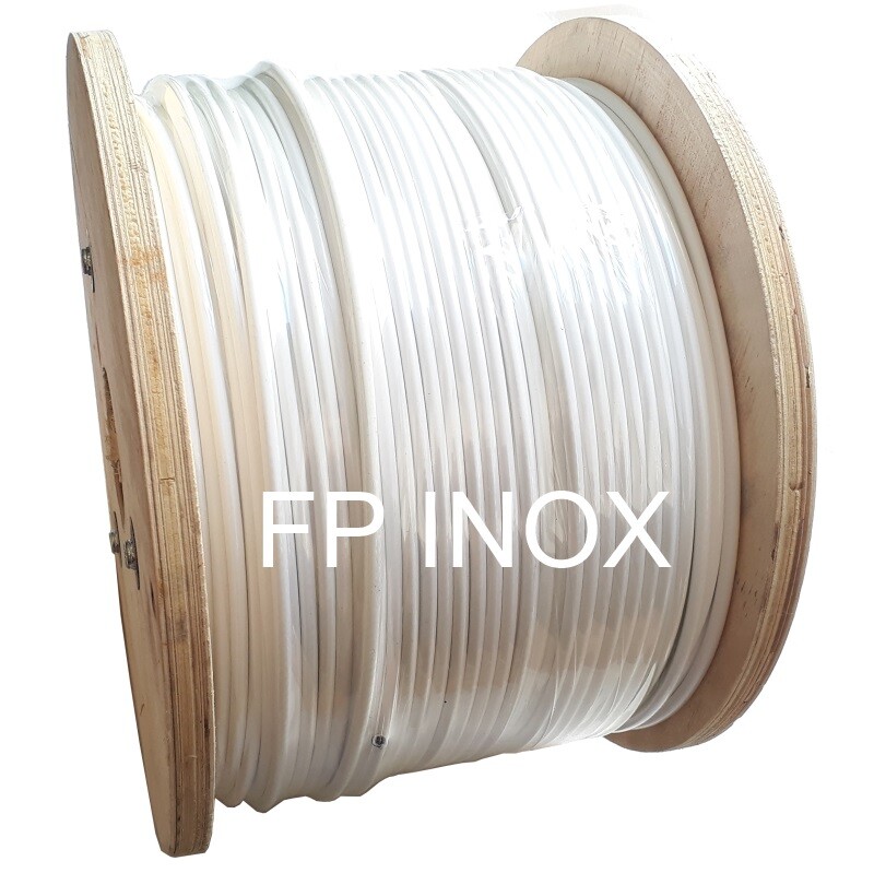 Câble Inox A4 Gainé Blanc 7x7 - Main Courante Garde Corps Bateau - Différents Diamètres Couronne 20m