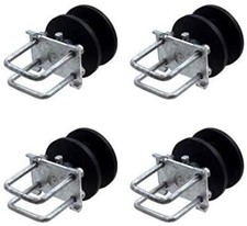 (4-Pack) 4" Square Post x 2" Square Gate Frame Premium Nylon Cantilever Roller