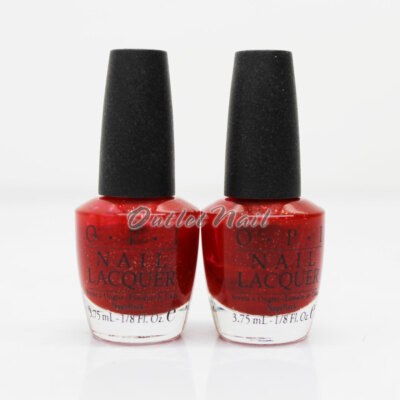 SET 2 Mini Bottles OPI Nail Lacquer RED DAZZLE # SR6R9 3.75mL 1/8oz Discontinued