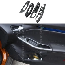 Carbon fiber color Door Window Lift Button Panel armrest Cover For Ford Focus