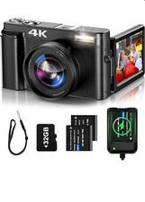 4K Digital Camera for Photography Auto-Focus 4K Camera with 180  3.0 Inch Flip S
