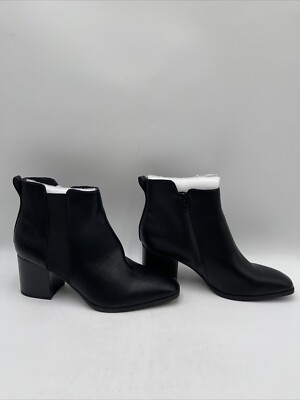NWB Style & Co. Ariel Faux Leather Zipper Booties Black Size 9.5M