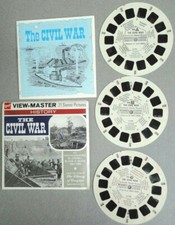 Viewmaster Reel x 3 The Civil War US History Black  White Files Set B 790 GAF