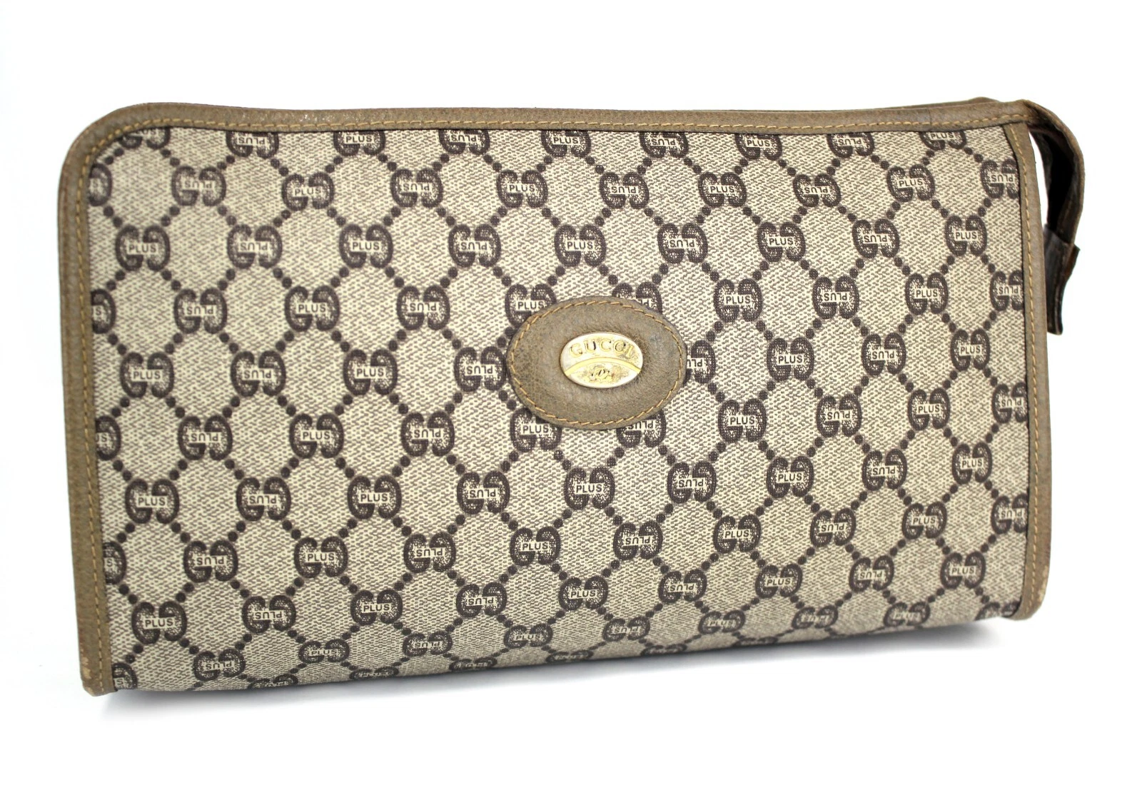 Sac à main pochette toile marron GUCCI GG Plus accessoires sac à main occasion Italie