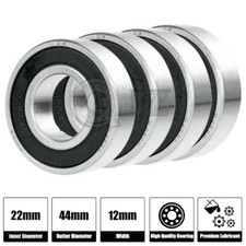 4x 60/22-2RS Ball Bearing 22mm x 44mm x 12mm Rubber Seal Premium RS 2RS NEW
