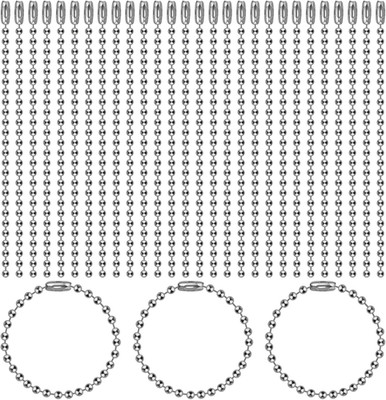 100Pcs Ball Bead Chains 4 Inch, Adjustable Metal Chains 2.4Mm, with Connectors -