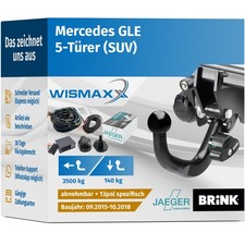 ANHÄNGERKUPPLUNG für Mercedes GLE 15-18 abnehmbar BRINK +13pol E-Satz JAEGER