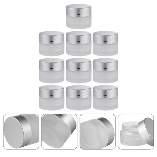 10 Pcs Frosted Glass Cream Bottle Travel Creams Jar Mini Empty Pots - Picture 8 of 12