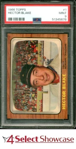 1966 TOPPS #1 HECTOR BLAKE CANADIENS HOF POP 2 PSA 9 SET BREAK