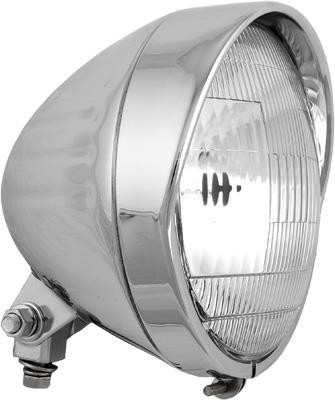HARDDRIVE 20-0335D 5 3/4in. Chrome Grooved Headlight 12v 60/55w H4 bulb
