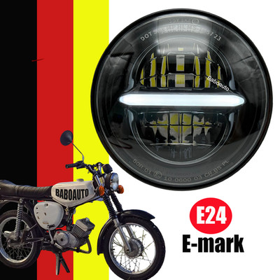 5,75 zoll LED Scheinwerfer E24 Für Simson S51 S50 Schwalbe STAR KR51/2 Sperber