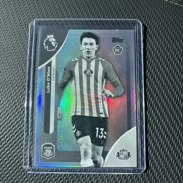 25-26 Topps Premier League -Luke O'Nien #347 Black & White Rainbow Foil /75 (RC)