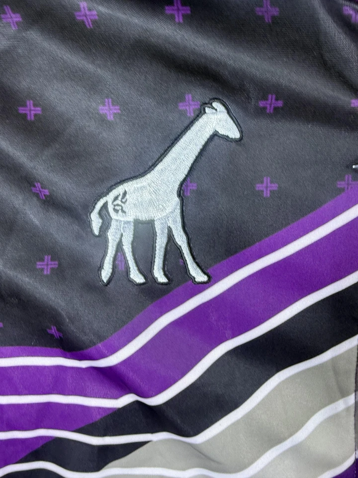 Chaqueta LRG Para Hombre 4XL Púrpura Negra Cremallera Completa Pista Bordada LRG Viaje Jirafa Foto 3 de 4