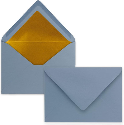 Kuverts Graublau - 10 Stück - Brief-Umschläge DIN C6-114 x 162 mm - 11,4 x 16,2