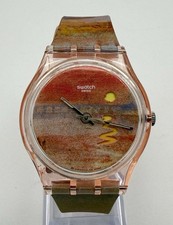 Swatch Gallery Turner Scarlet Sunset SO28Z700 Swiss Art Watch Pink