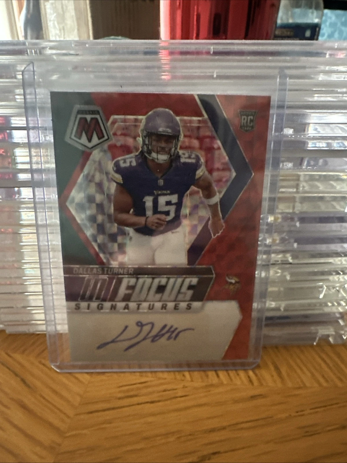 2024 MOSAIC DALLAS TURNER IN FOCUS SIGNATURES ROOKIE RED PRISM RC AUTO 153/199