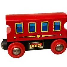 BRIO Wooden Red Train Passenger Coach Car 33528 Magnetic