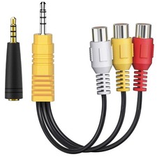 3.5mm Male to 3 RCA Female Video AV Component 0.43 feet, Red,White,Yellow