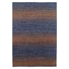 10'x14'5" Orange Pure Wool Hand Knotted Modern Chiaroscuro Collection Rug R79171