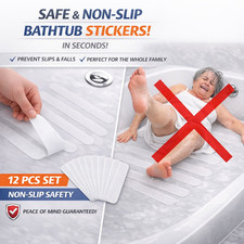 12PCS Anti Slip Bath Stickers Shower Grip Strips Non Slip Safety Treads