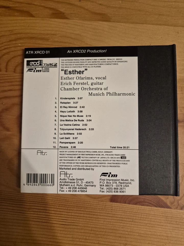 Hardcover CD Esther Ofarim Esther First Impression Music ATR XRCD 01 Neuwertig! - Bild 4 von 4