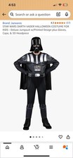 STAR WARS DARTH VADER HALLOWEEN COSTUME FOR KIDS 7/8 MASK GLOVES CAPE FULL SET