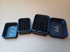 Battery Storage Box Set AA/AAA Holds 52 Batteries Honeycomb Organiser