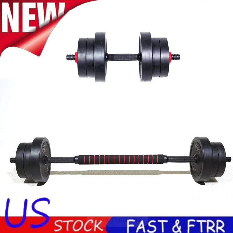 40LB 5 in 1 Adjustable Dumbbell Set Fitness Exercises for Home Gym Black