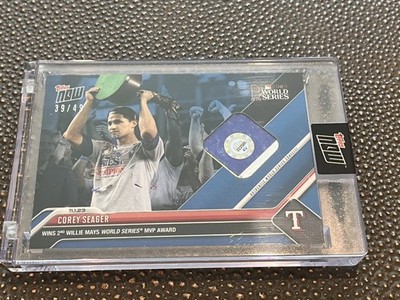 COREY SEAGER *WORLD SERIES MVP CONFETTI RELIC - BLUE /49* 2023 Topps Now #1079A