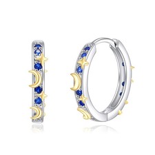 Star Hoop Earrings Moon and Star Earrings for Women Silver Hoop Earrings Jewelry