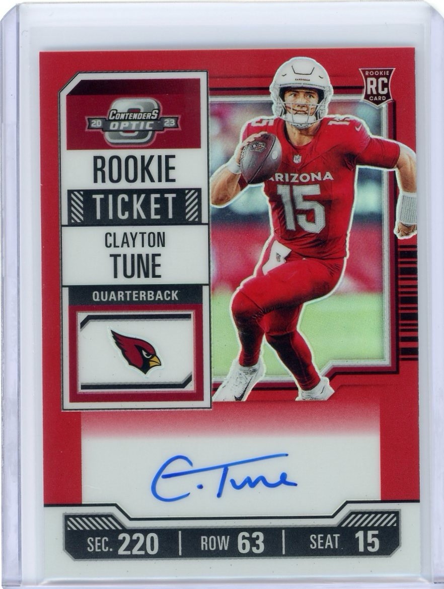 2023 Panini Contenders Optic Clayton Tune Red Rookie Ticket Auto /125 Cardinals