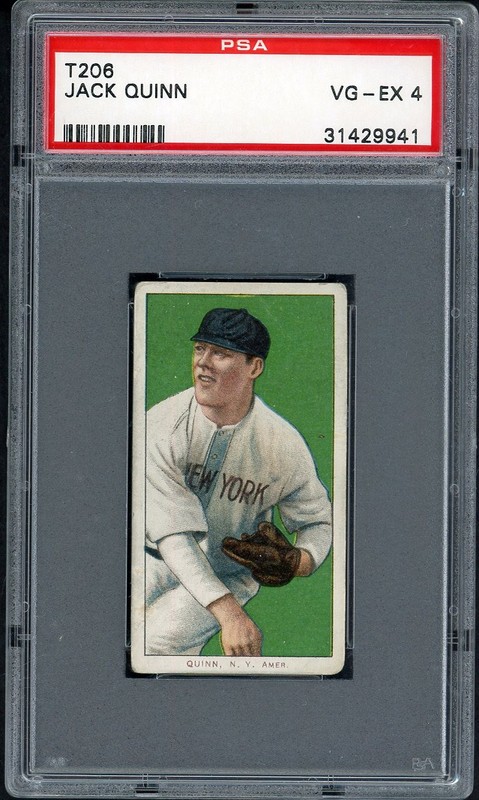 1909-11 T206 T 206 JACK QUINN YANKEES PSA 4 VG-EX 561776 (KYCARDS)